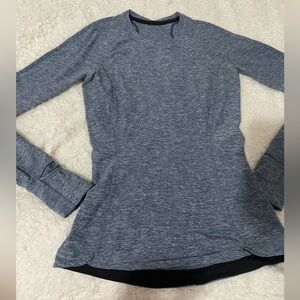 Lululemon Women's Heathered Blue Long Sleeve Top